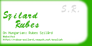 szilard rubes business card